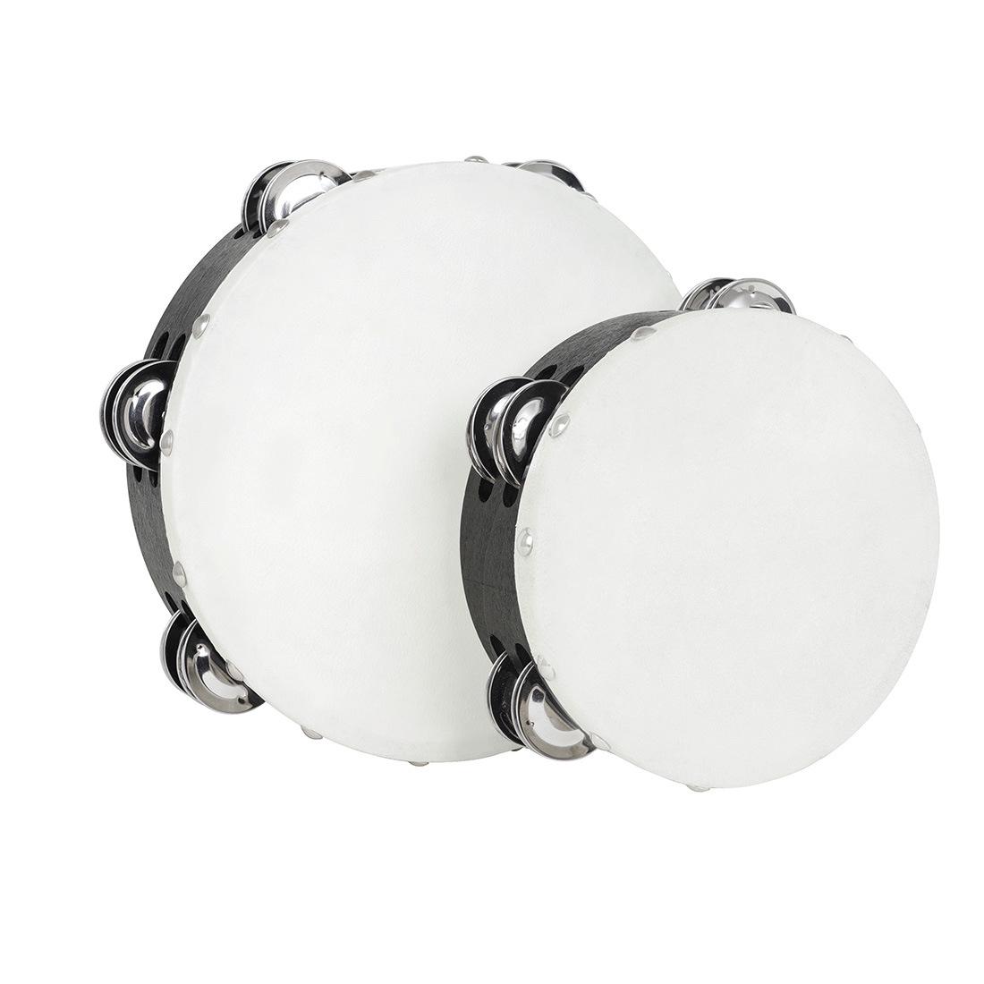 

Sheepskin Wooden Tambourine - 6 & 8 Hand Drum for Kindergarten & Kids Music Activities