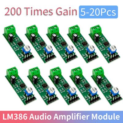 5-20Pcs LM386 Mono Amplifier Board 200 Times Gain Mono Voice Amplifier Module 5V-12V Input 10K Adjustable for Speaker DIY Kit