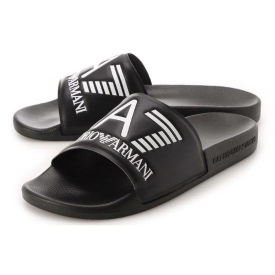 Emporio Armani Sandali a fascia con stampa logo EA7 Calzature Unisex Nero XCP001XCC2200002