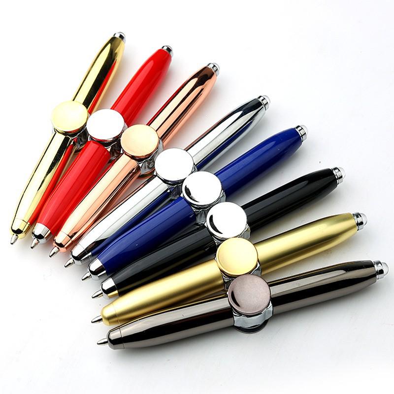 Multipurpose Light-Up Spinning Ballpoint Pen - Creative Metal Spinner for Stress Relief