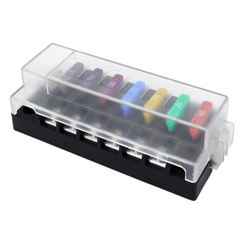 6 Way Automotive Safety Box With LED Indicator Water Resistant Blade Connection Unit For Cars Trucks Boats Mobile Homes