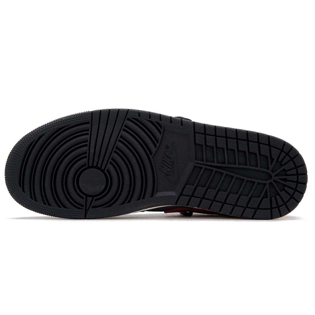 Jordan Air Jordan 1 Sunset C Abrasion Resistant Low top Vintage Basketball Shoes Unisex Black Red 553558-081(Team734-C)