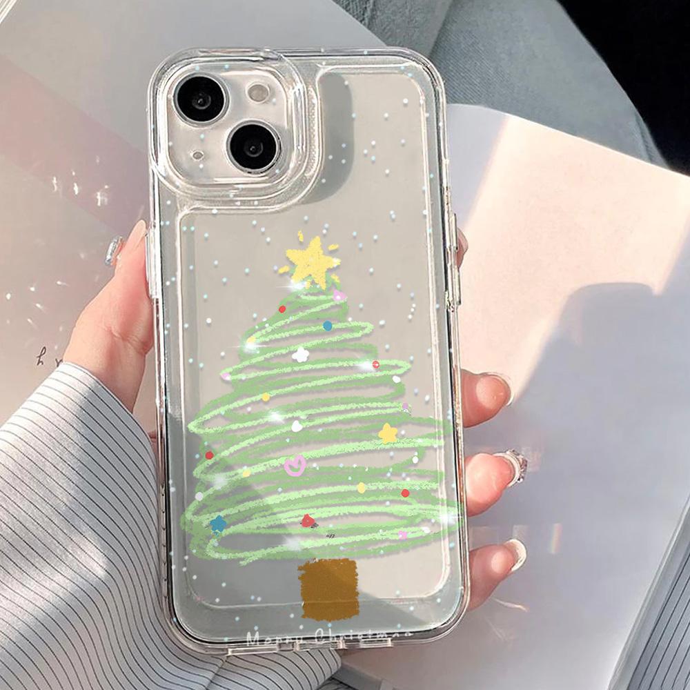 Cute Christmas Phone Case For Iphone 17 Air 16 16e 15plus 14 13 12 11 Pro Max Soft TPU Minimalist Stylish Funda Protective Cover