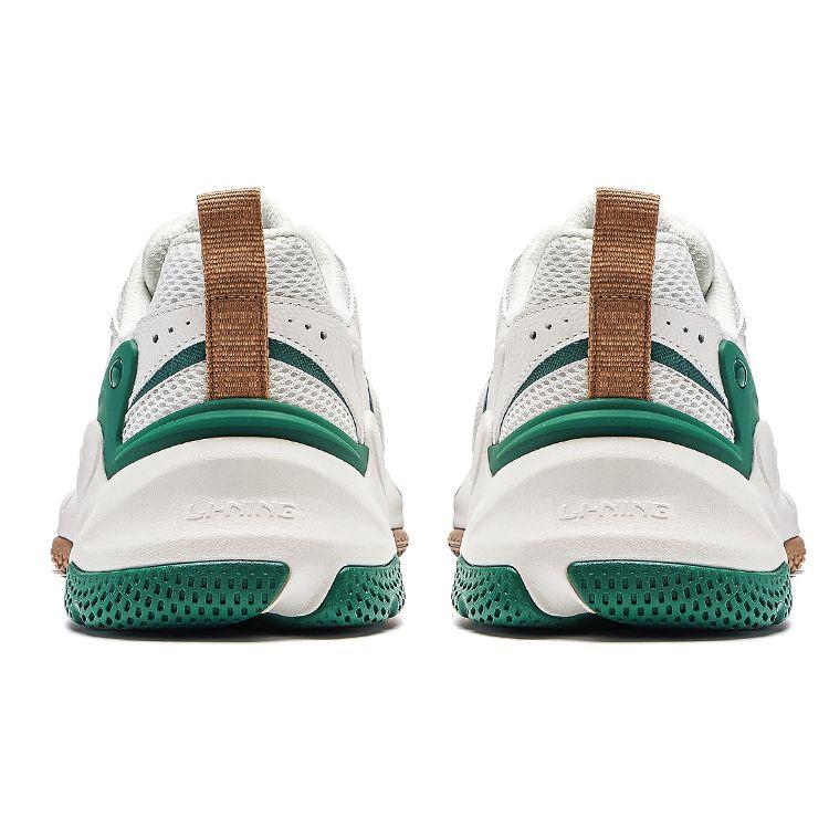 Li Ning Cream Coconut Versatile Retro Dad Shoes Shock Absorption Support Wear Resistant Non Slip Low Top Casual Shoes Men Sneaker AGCT391-2