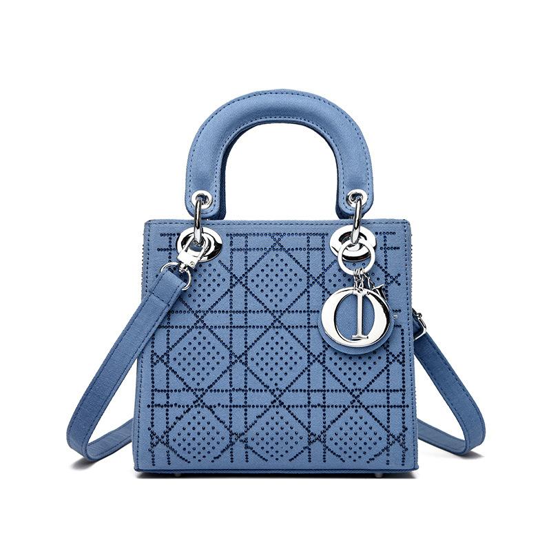 Špičková textúra, ľahký luxus, kabelka do ruky s kosoštvorcovým vzorom, crossbody kabelka a kabelka na jedno rameno