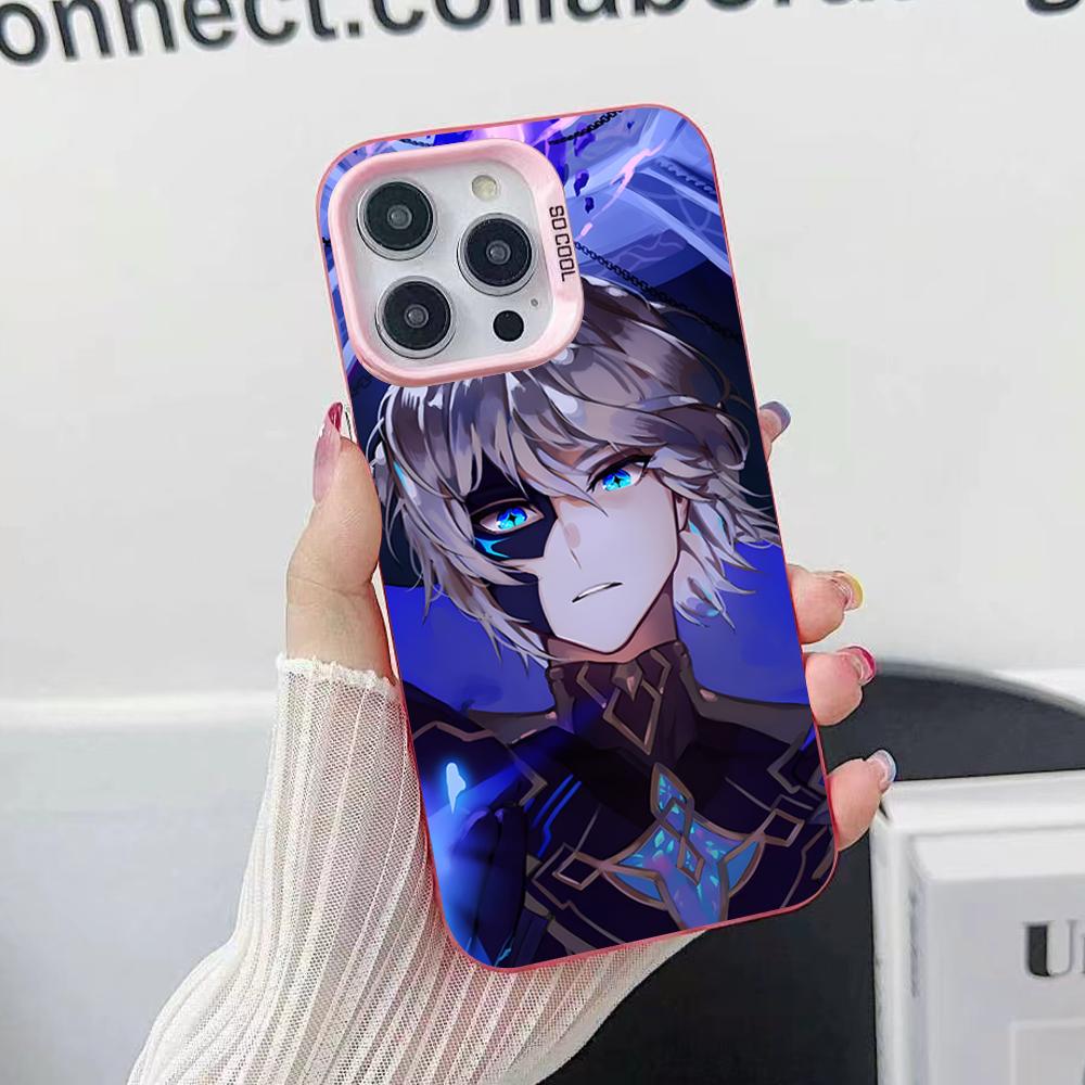 Game GI Dainsleif Phone Case for iPhone 17 16 15 14 13 12 11 X XR XS Air Pro Max Plus Pink Colorful Silver Cover