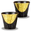 Stylish Kutani Ware Sake Gold Leaf Brand Japanese Made In Japan Glasses, Pair, Accents, Name, Tableware,