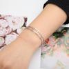 Women's Heart Cut 8mm Wide Open Heart Hollow Out Bangle Bohemian Beaded Bracelet