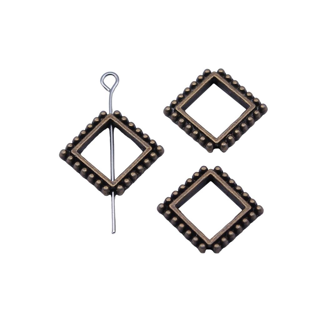 Openwork Beads Mini Hole Geometric Frames For Minimalist Jewelry Components