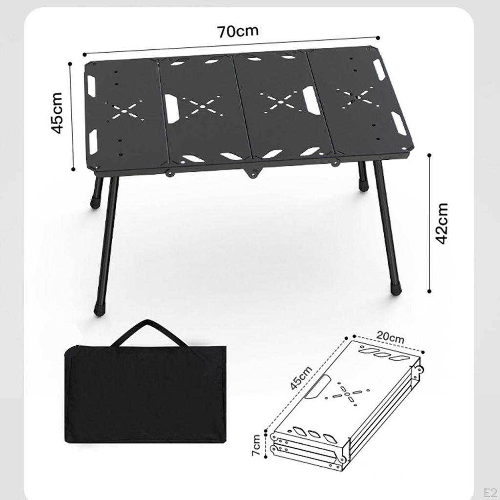 Camping Table Beach Spacious Folding Sturdy Compact Accessories Carbon Steel for Patio