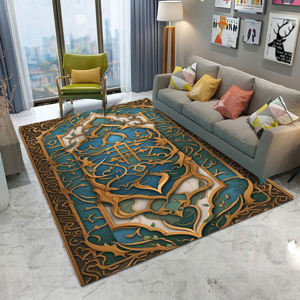 Retro European Persia Style Carpet Living Room Sofa Bedroom Study Kitchen Entrance Door Mat Non-slip Light Luxury Home Decor Rug