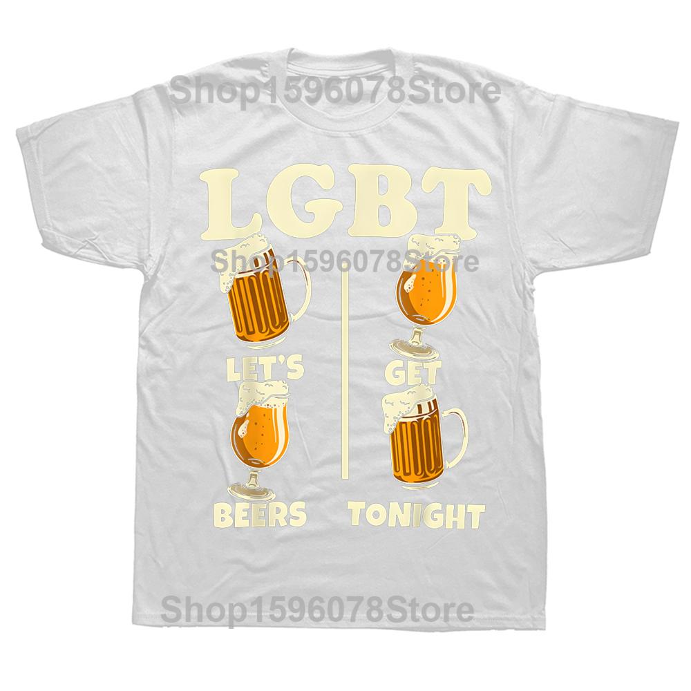 Vtipné LGBT Pojďme dnes na pivo Pivo 100% Bavlna Trička Pánská Móda Ležérní Tričko Volné Oversized Streetwear Tričko