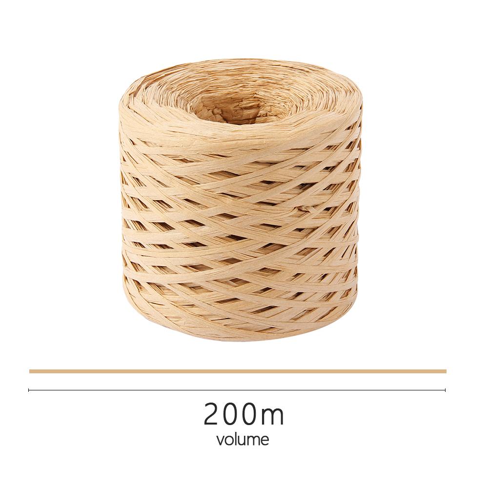 

200M Raffia Paper Ribbon DIY Craft Raffia Straw Yarn for Knitting Crocheting Paper Threads Gift Packing Ribbon Wedding Decor