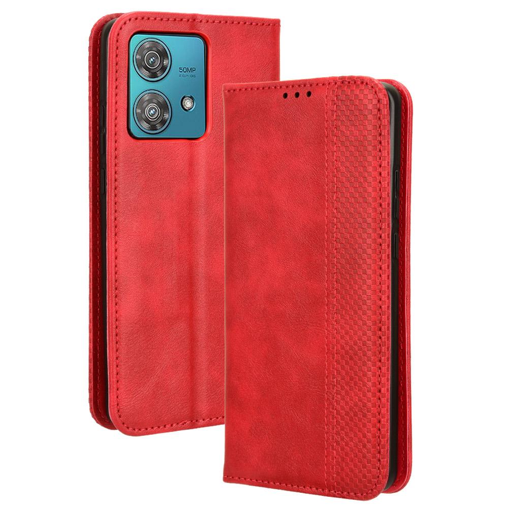 For Motorola Edge 40 Neo 5G Case PU Leather Wallet Retro Phone Cover