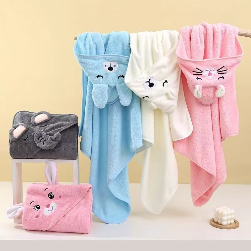 Cartoon Animal Baby Bath Towels Soft Newborn Hooded Towel Blanket Toddler Bathrobe Warm Sleeping Swaddle Wrap for Boys Girls
