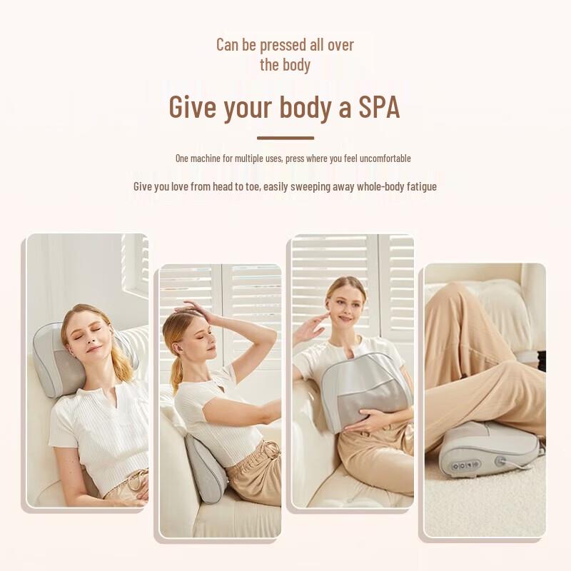 WayourCare Therapeutic Neck & Back Massage Pillow with Heat CN plug (adapter included)