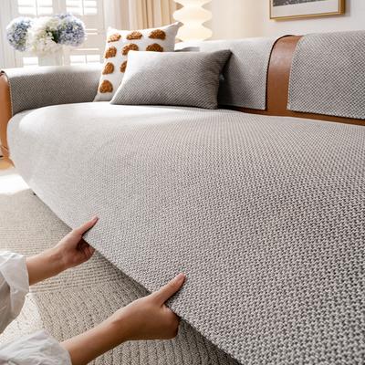 Solid Color New Cotton And Linen Sofa Cushion, Simple And High-End Sofa Cover, Universal Non-Slip Backrest Cover Cloth Towel For All Seasons