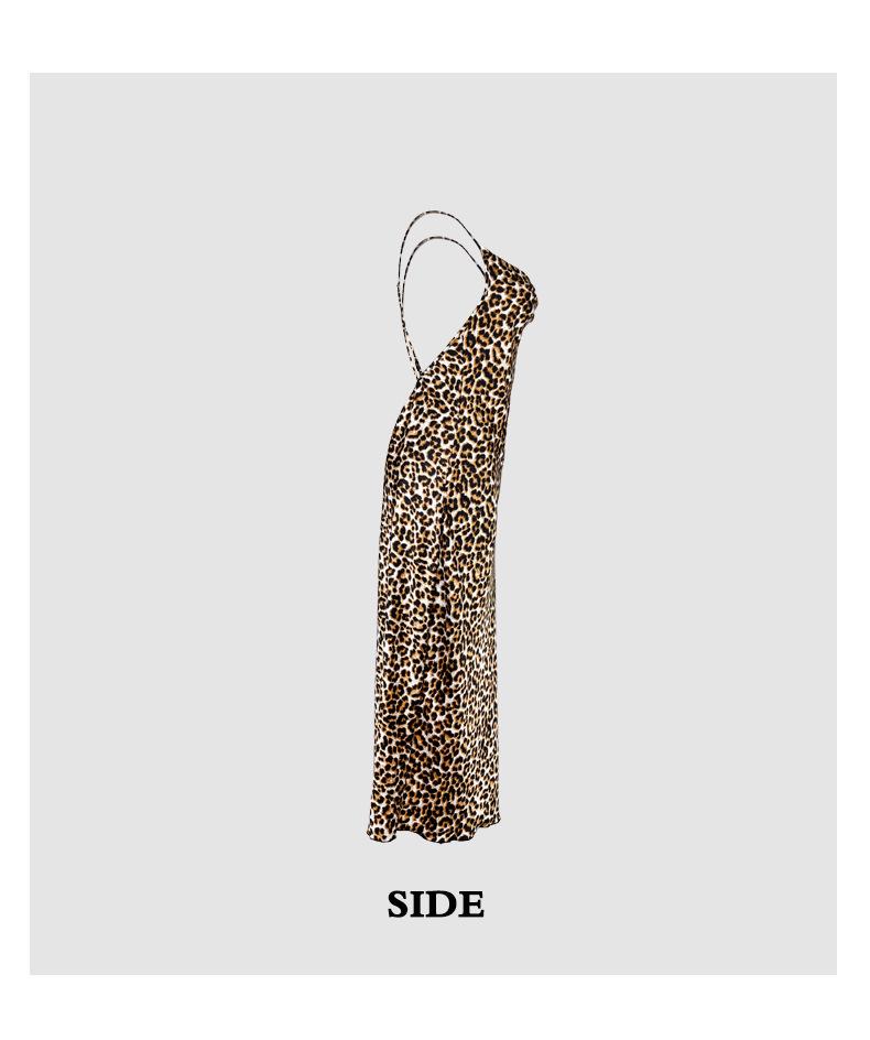 Summer 2026 Women's Leopard Print Deep V-neck Camisole Dress