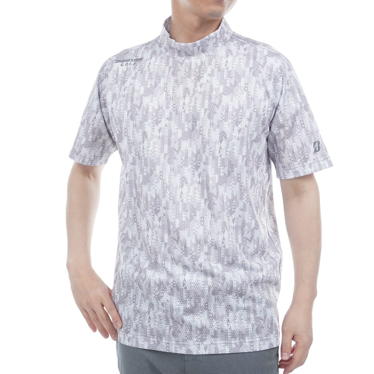 

Bridgestone Golf Men s Retro Short Sleeve Mock Neck Shirt (3GE05A)