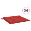 Garden Chair Cushions 6 Pcs Red 50x50x4 Cm Oxford Fabric