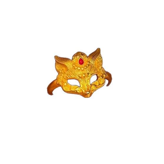 Gold-Plated Fox Mask Ring for Women - Luxurious, Niche, High-End Accessory