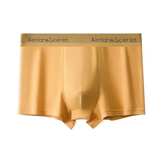 Men Boxer Underwear Elastic Mid-Waist Design U-Convex Shorts Briefs Letter Print U-Convex Panties Daily Wear