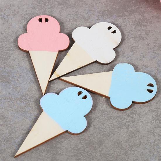 10Pcs Sweet Ice Cream Shape Wooden Hangings Nursery Home Kids Bedroom Wall Decor