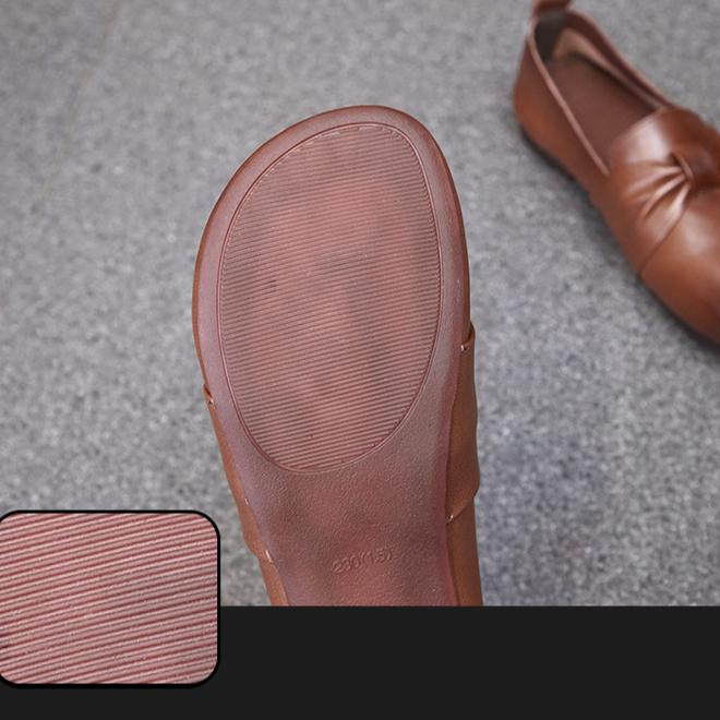 Women's Shoes Soft Bottom Leather Shoes Vintage Cowhide Flat Single Shoes