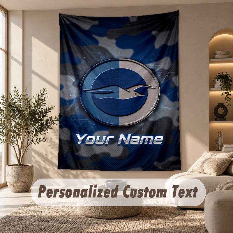 Tapestry Custom Name Text, Wall Hanging Tapestry Home Room DecorBrighton & Hove Albion Football