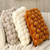 Living Room Cushion Square Hand Woven Plush Household Solid Color Bedroom Pillow Nordic Style Sofa Decoration Bay Window Cushion