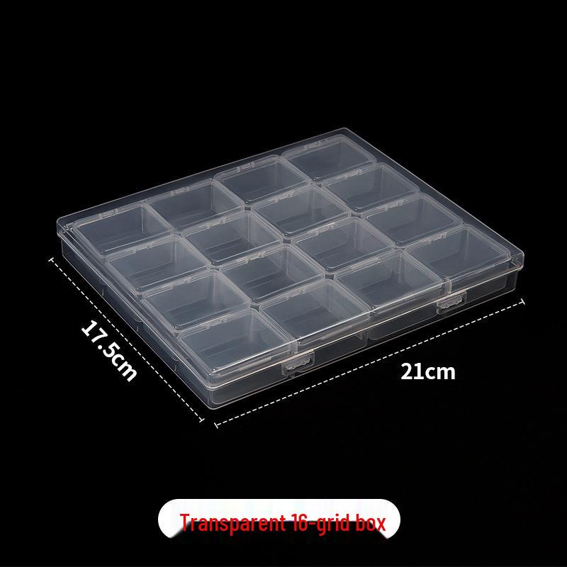 Transparente Aufbewahrungsbox mit mehreren Fächern für Schmuck, Nagelkunst und Zubehör