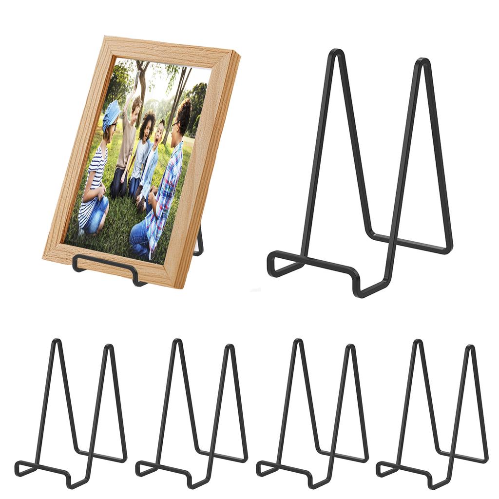 6Pcs Iron Display Stand Tabletop Picture Frame Oil Painting Plate Book Display Rack Metal Home Decoration Storage Stand
