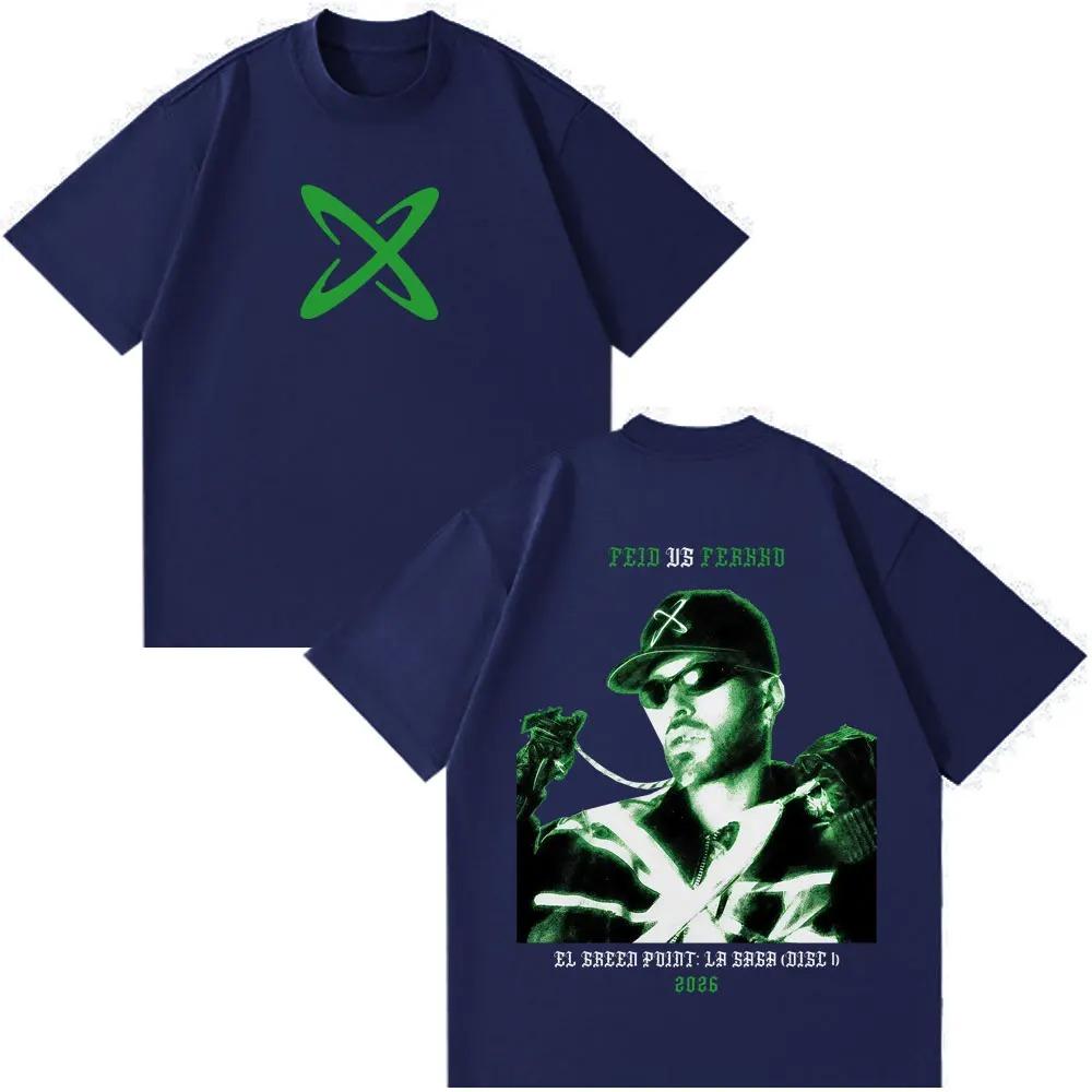 Rapper Feid Ferxxo Tour 2026 Print Tees Men Women Fashion T-shirt Short-sleeved Cotton Casual Loose Vintage T-shirts Streetwear