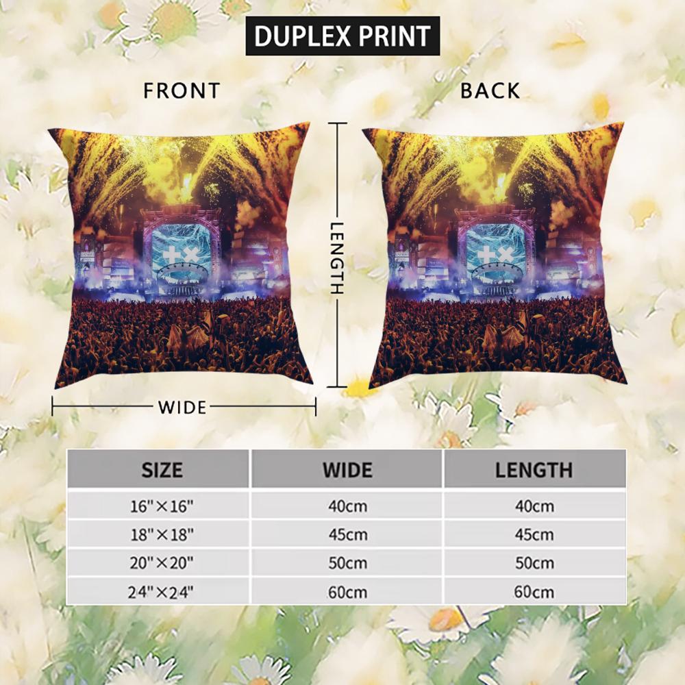 TOMORROWLAND Music Festival Pillow Case For Car Sofa Decorative Home Double-sided Print Plush Square Throw Pillow Cushion Cover