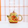 Ru kiln yellow exquisite teapot cover bowl single pot high-end tea brewer household ceramic teapot tea set Xishi pot series