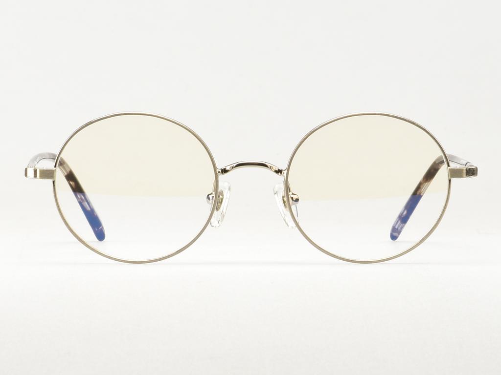 Alloaiweeo [Alo:Ctzen] Ci8704B C2 Modern Acetate Tip Silver Metal Round Glasses