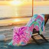 Tropical Floral Bath Towel - Vibrant Pink Design, Soft Absorbent, Perfect for Summer Relaxation, Adds Beauty To Your Beach Days