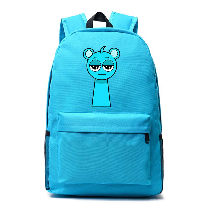 

Sprunki rhythm box fun printing backpack light college style fashion school bag for primary and secondary school students No specification світло-синій колір