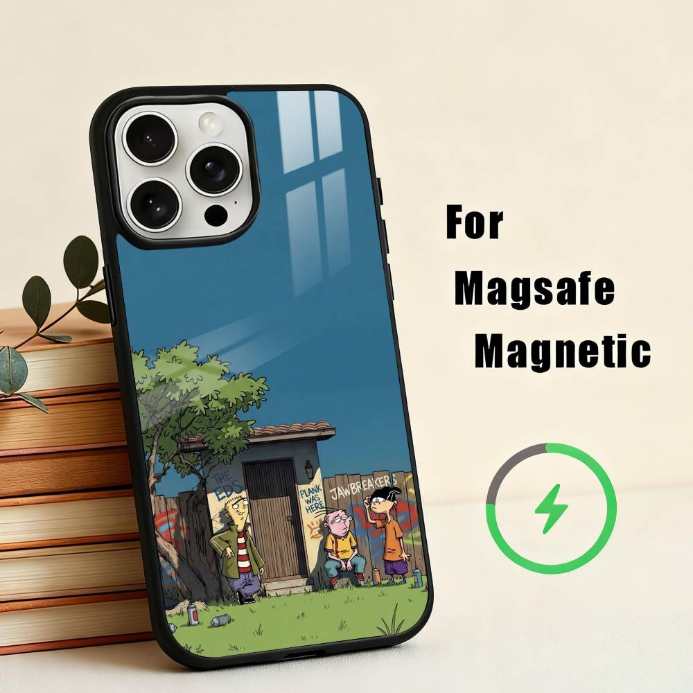Funny C-Cartoon-N E-Ed E-Edd N Eddy Phone Case For iPhone17,16,15,14,13,12,11 Plus,For Magnetic Wireless Charge Cover