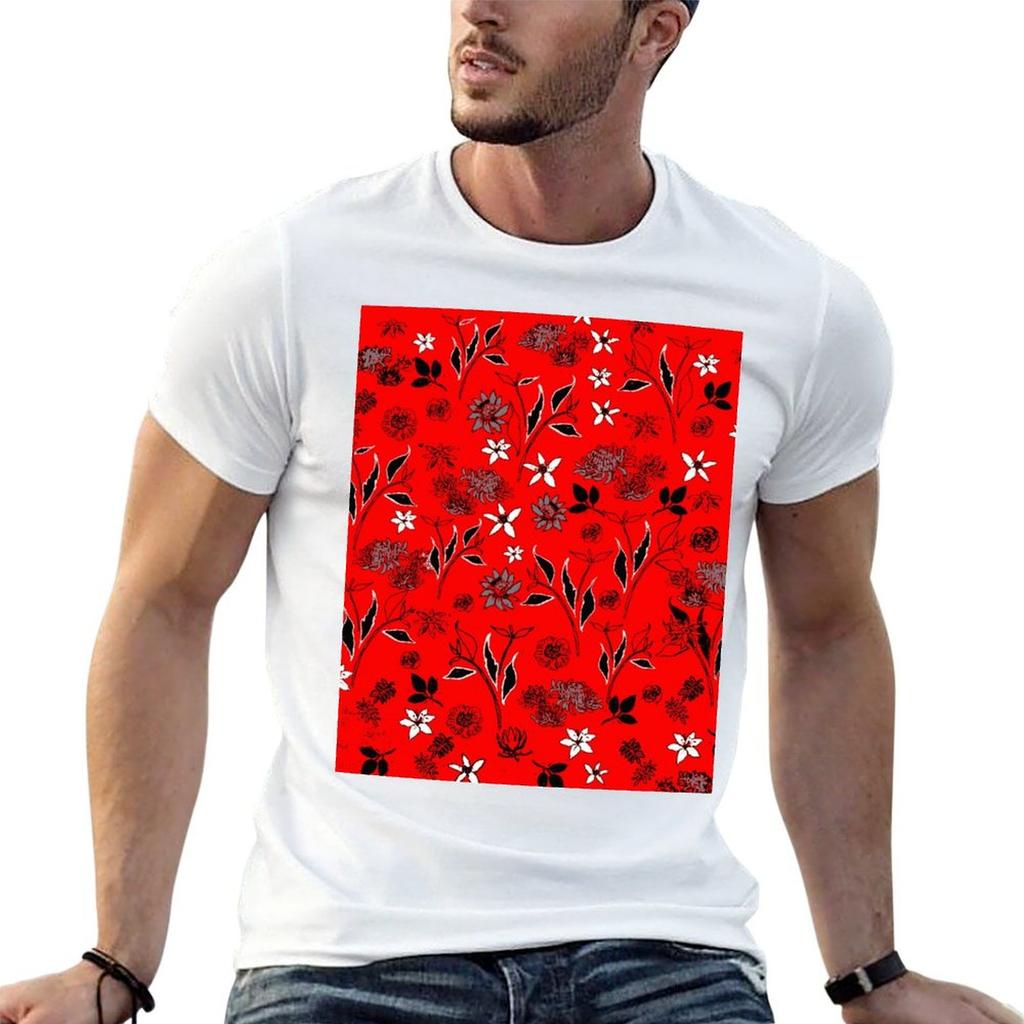 Red Floral Field Tshirt Unisex T Shirt Cotton 100 Unisex T Shirt Graphic Cotton T Shirts High Quality Tshirt