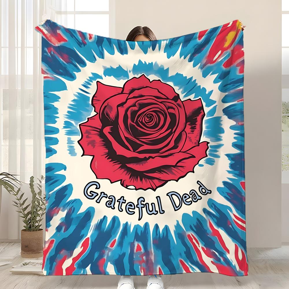 

Album G-Grateful D-Dead band Throw Kid-Friendly Flannel Throw Blanket Soft Warm Anti-Static Washable All Season 75x90cm