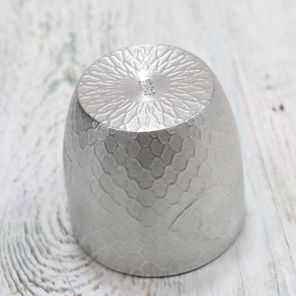 Osaka Tinware (Suzuki) Tin Sake Cup with Tai Net (White) - Gift Wrapping Available