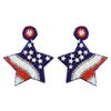 American Founding Day Star Handmade Rice Bead Diamond Earrings Creative Personality Independence Day Earrings