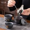 Zen Teapot and Cup Set Kit 1 Bowl 2 Cups Household Tea Making Travel Set Outdoor Portable Bag Chinese Tea Set Supplies