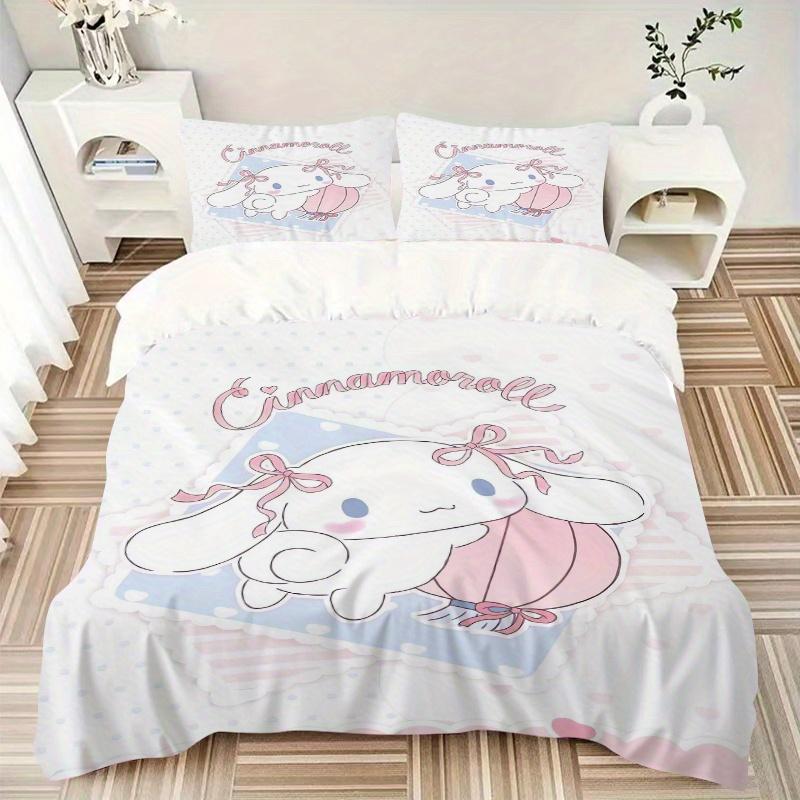 3pcs Lantern Cinnamoroll Ideas Bedding Set - 1 Soft Quilt Cover + 2 Pillowcases, Machine Washable - Suitable for All Seasons, Perfect Gift F
