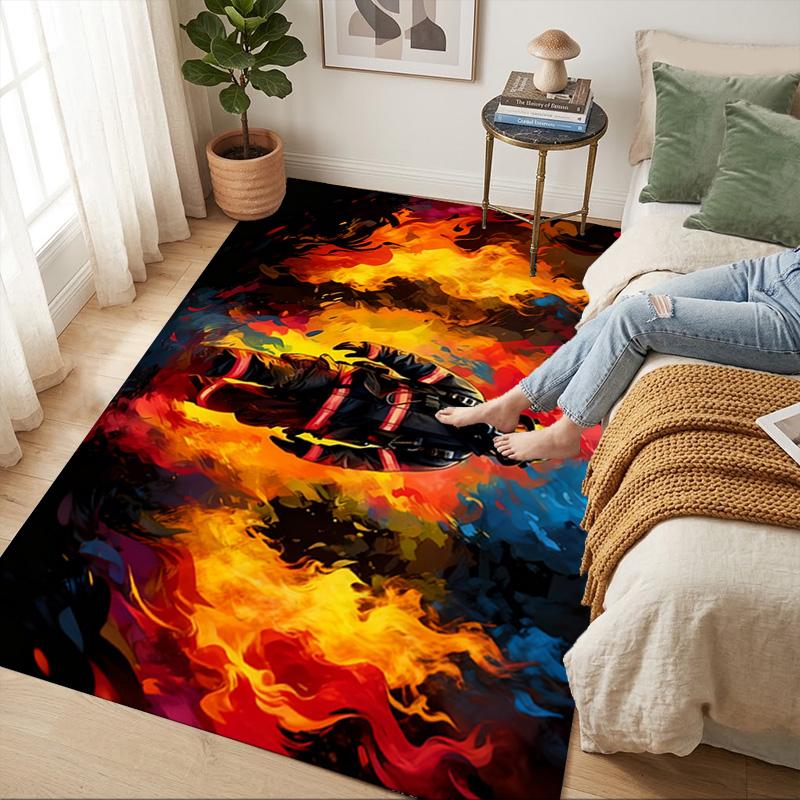 Firefighter Living Room Nonslip Area Rug Soft Carpet For Bedroom Game Playroom Sofa Office Home Decor Doormat Christmas Gift C929270