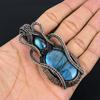 Labradorite Pendant, Handmade Gemstone 999 Copper Wire Wrapped Pendant Antique Jewelry, For Gift Silver Jewelry