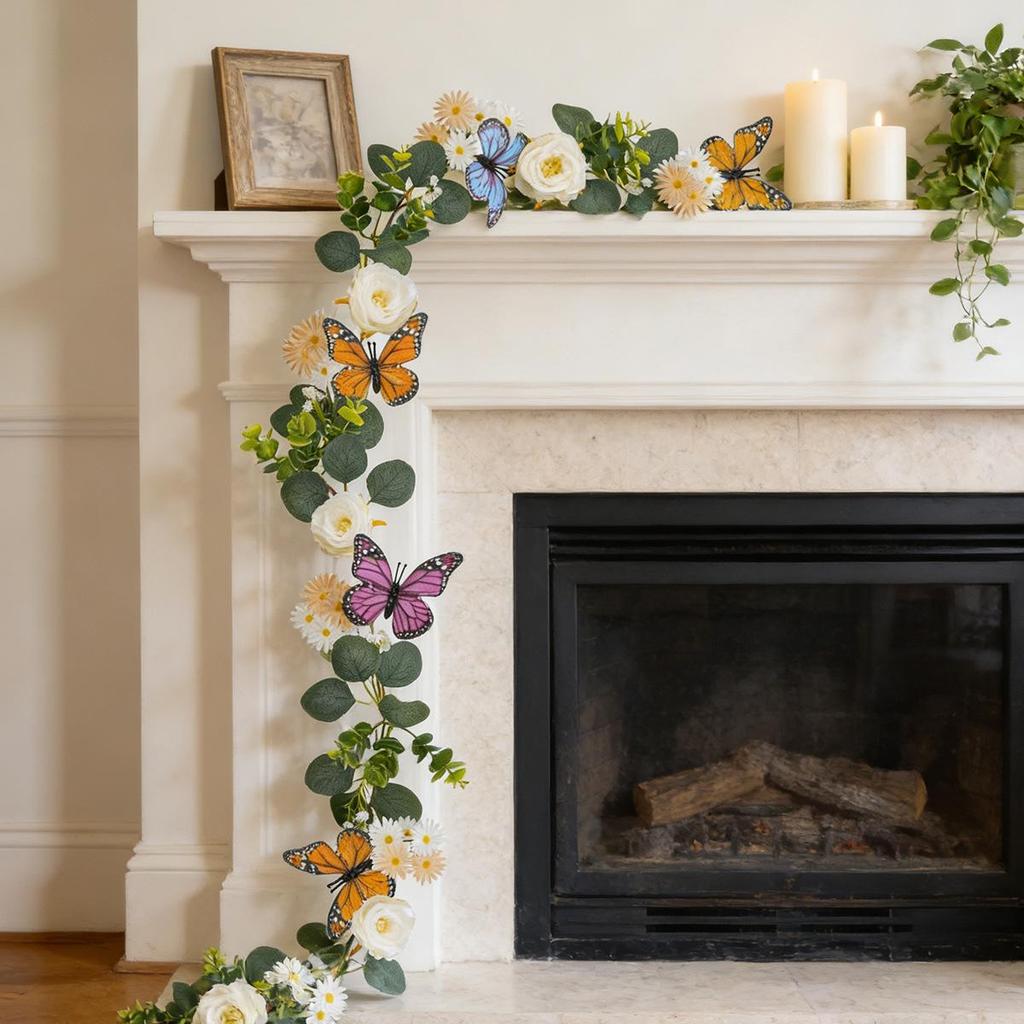 Rose & Butterfly Daisy Vine Wedding & Home Decoration