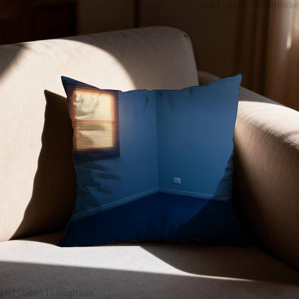 AAitana Cuarto azul Pillow Case Square DoubleSided Printing Short Plush Sofa Cushion Cover Bedroom Bedside Pillow