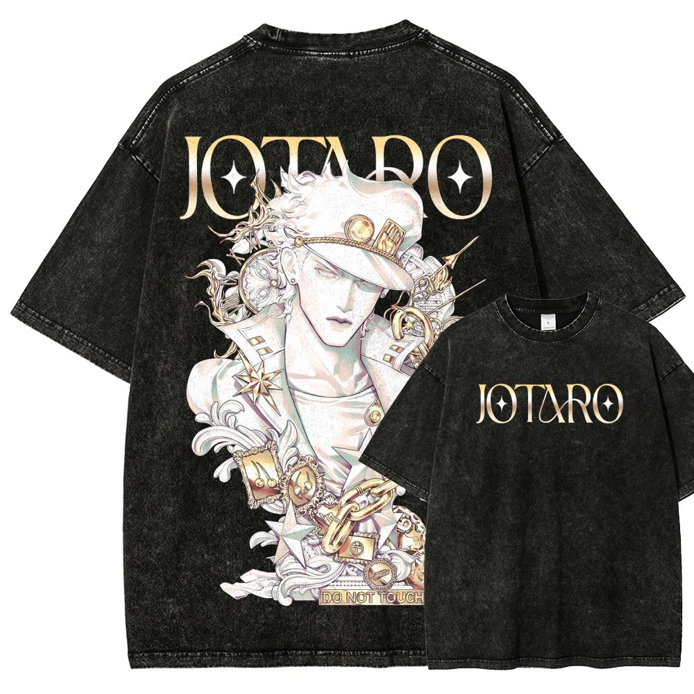 

Jojo s Bizarre Adventure Anime Lover Washed T-shirt Year round clothing high quality personality Clothes Plus Size Unisex New Model Couples tee XXXL